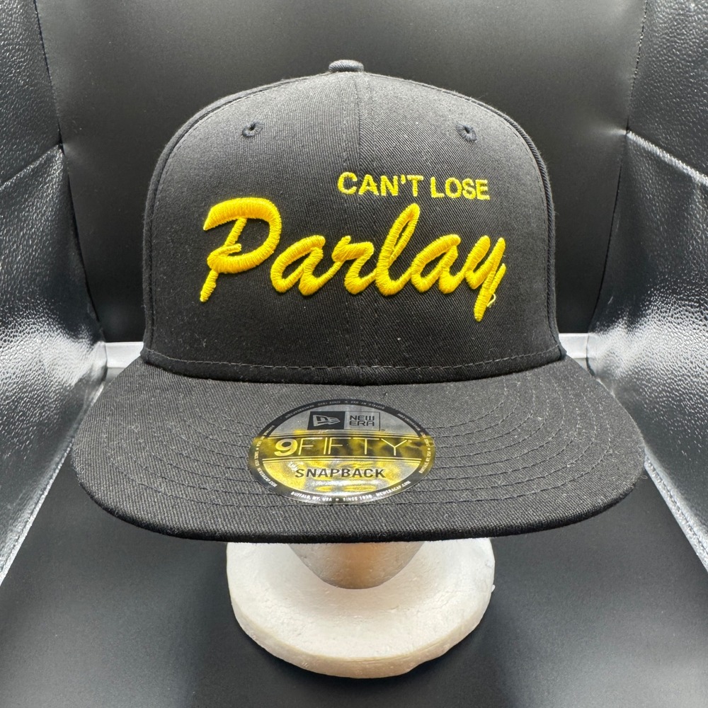 New Era 9FIFTY Cant Lose Parlay Snapback Hat Black Yellow Barstool Sports Bigcat